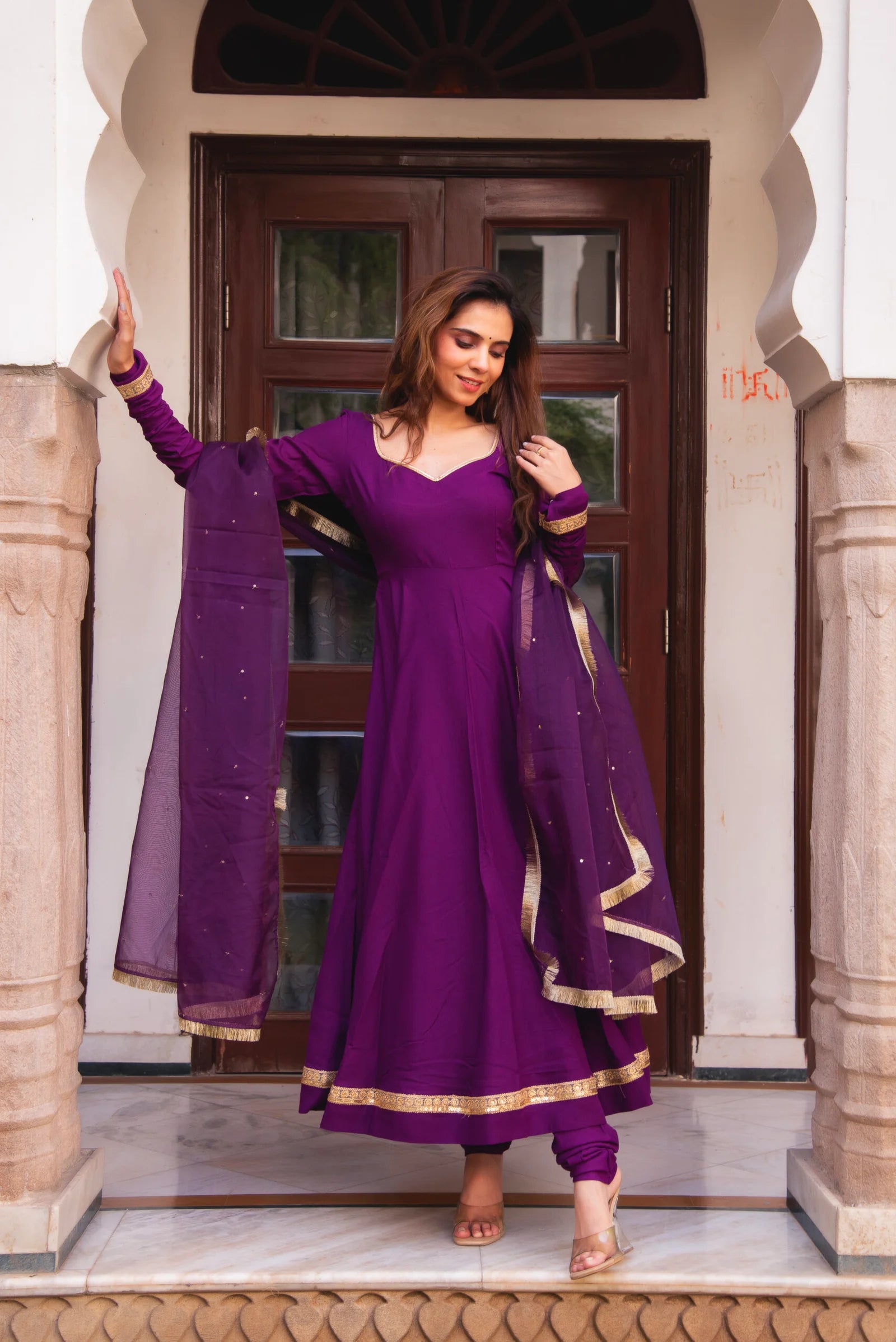 Purple Amy cotton suit set